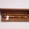 Gold Dyed Maple Burl Designer Ballpoint Pen