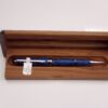Blue Dyed Box Alder Burl Designer Ballpoint Pen