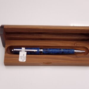 Blue Dyed Box Alder Burl Designer Ballpoint Pen