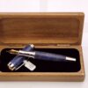 Blue Dyed Maple Burl Cambridge Fountain Pen